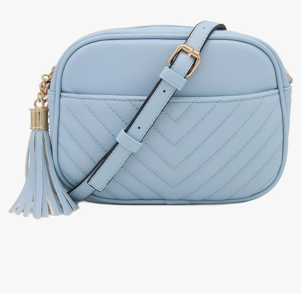 Light Blue Chevron Crossbody
